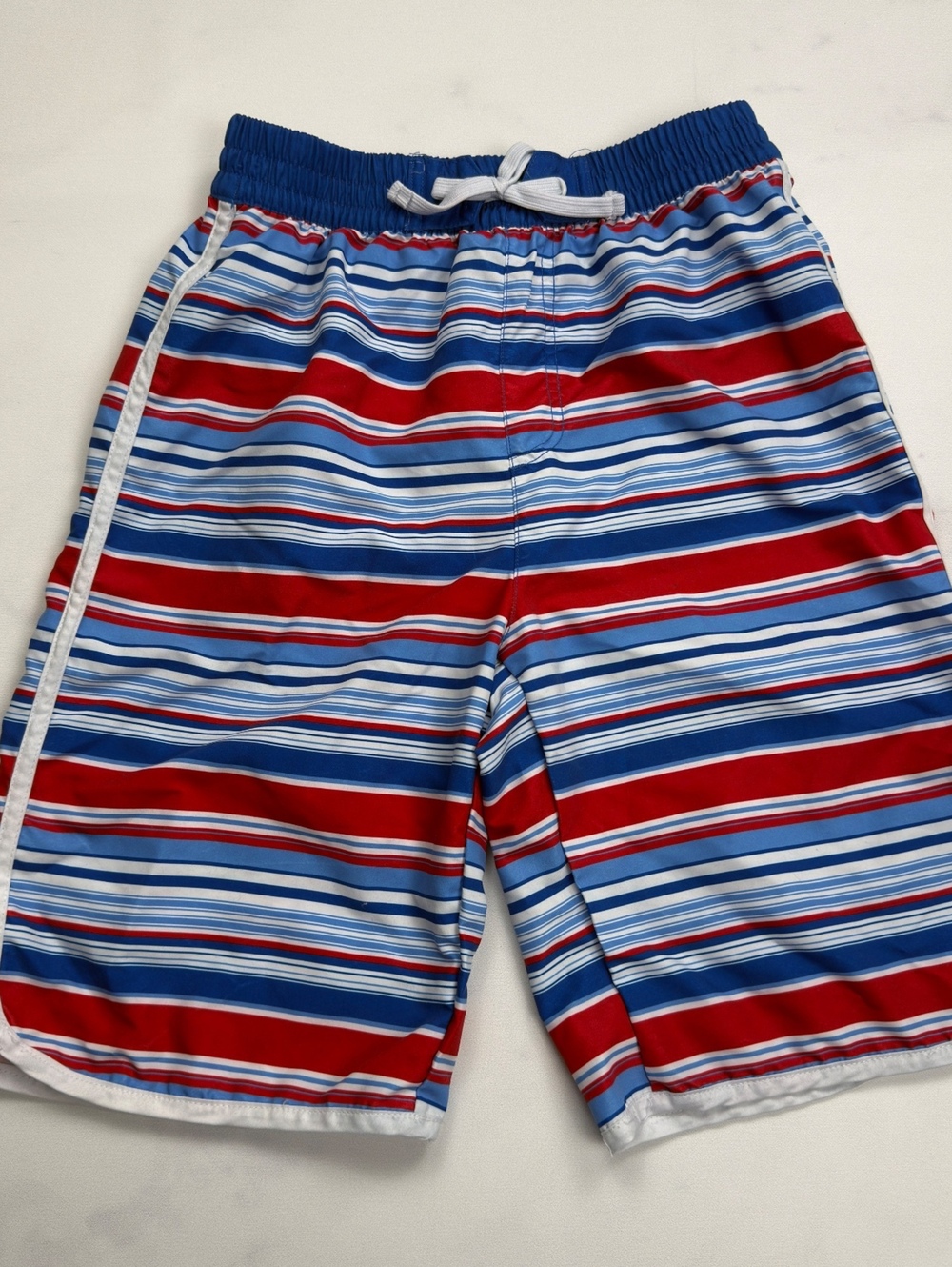 kidpik Swim Trunks Striped Drawstring Elastic Waist - Boys XL